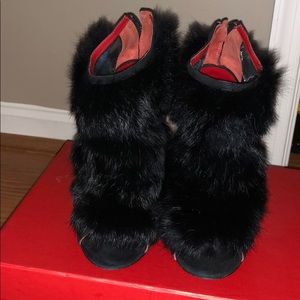 Charles Jourdan Ecliptic Fur Bootie Size 9